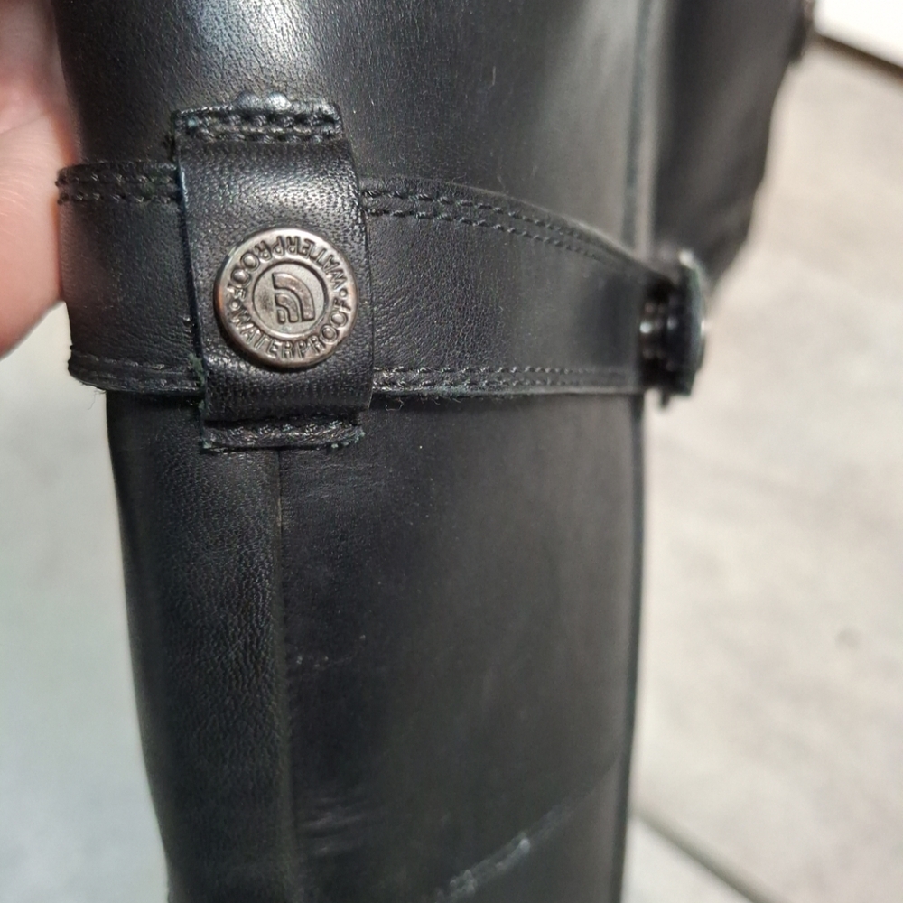 North face women Camryn black leather riding boots waterproof size 8.5 - Picture 6 of 9